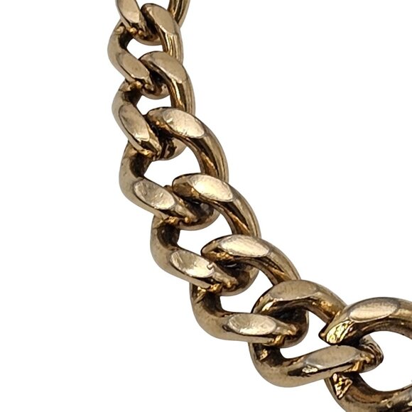 VTG Gold Toned Cuban Chain Link Wristlet Bracelet Classy Elegant Business Casual - Picture 5 of 15